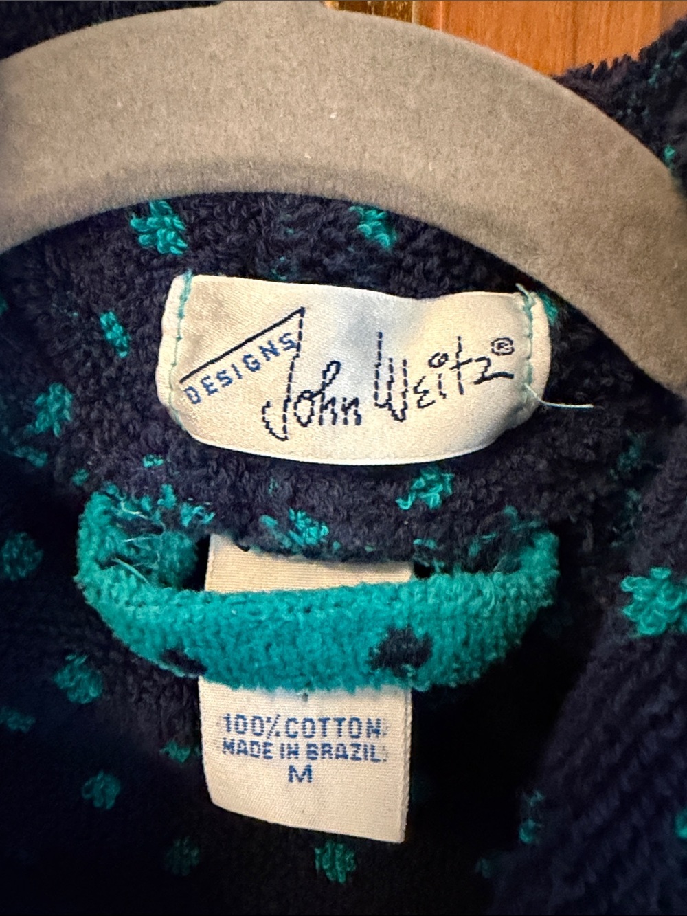 🔵🔵🔵BOGOHO🔵🔵🔵VTG John Weitz Polka-Dot Robe-Medium - Picture 5 of 13